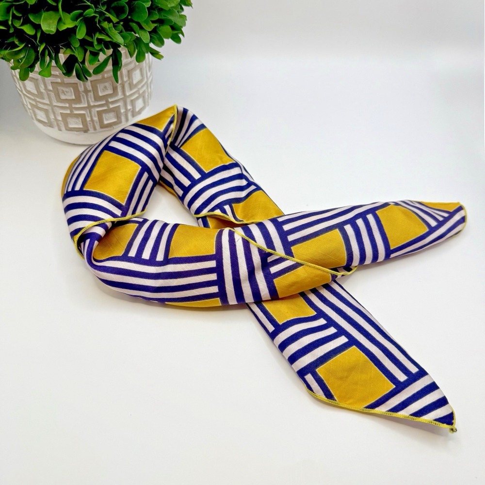 Vintage 60s Mod Geometric Scarf 20x20 Acetate Made in Japan Square Print